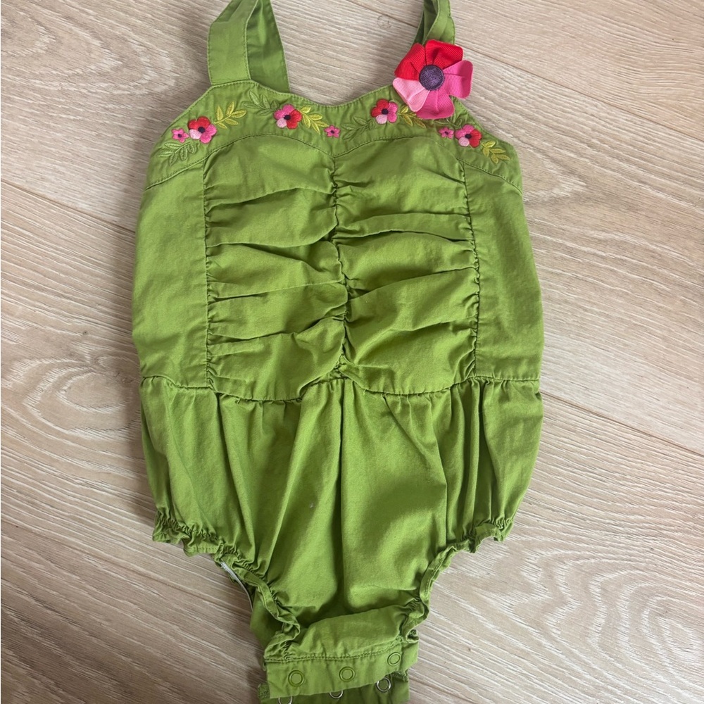 vintage Gymboree green and floral one piece